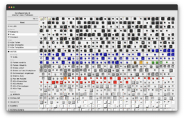 Screenshot einer Webseite mit einer Anzahl an geometrischer Symbole.